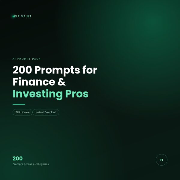 200 ChatGPT Prompts for Finance & Investing Professionals