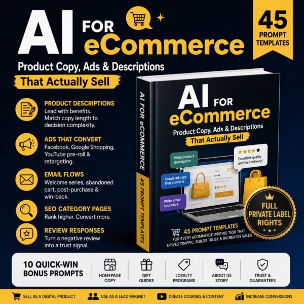 AI for eCommerce: Write Product Copy, Ads & Descriptions That Actually Sell