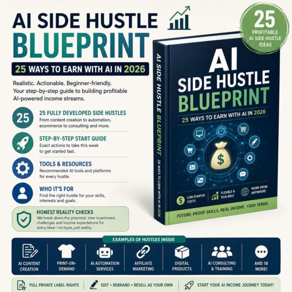 AI Side Hustle Blueprint: 25 Ways to Earn With AI in 2026
