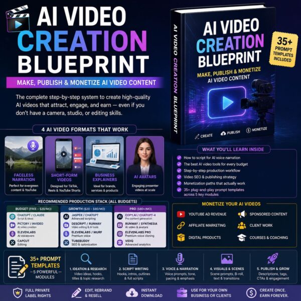 AI Video Creation Blueprint: Make, Publish & Monetize AI Video Content